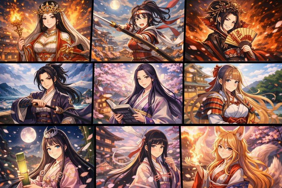 戦国猫占い キャラクター一覧