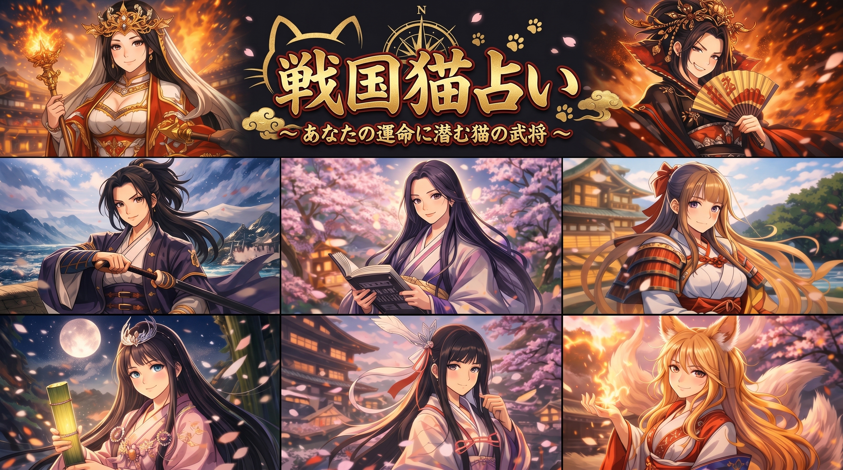 戦国猫占い — 愛猫を8人の戦国姫タイプで診断